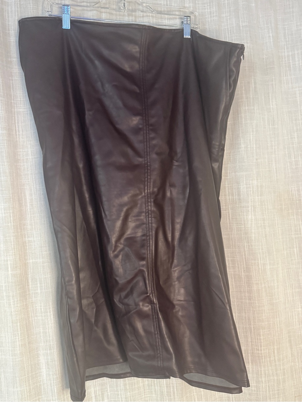 Old Navy Dark Brown Faux Leather Midi Skirt
